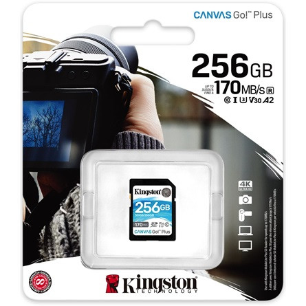 Kingston 256GB Canvas Go! Plus UHS1 U3 V30 SDXC memóriakártya