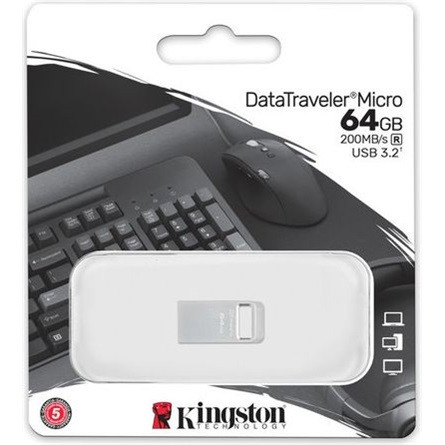 Kingston 64GB DataTraveler Micro USB 3.2 Gen 1 pendrive fém