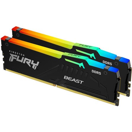 Kingston FURY Beast RGB 64GB 6000MT/s DDR5 memória CL36 Kit of 2 fekete RGB